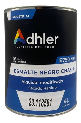 Esmalte Negro Chasis Adhler 4 Lts