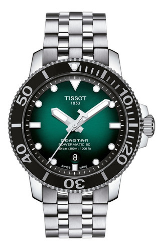Reloj Hombre Tissot Seastar 1000 Automatic Acero | Verde Color Del Bisel Negro