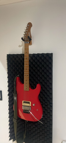 Guitarra Jet Guitars Js700 Diestro Con Funda Diestro Rojo Maple