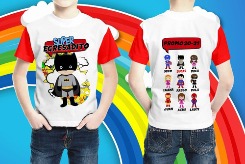 Plantilla Para Sublimar Remera Egresaditos Super Heroes