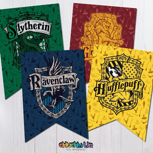 Banderines Imprimibles Personalizados Harry Potter, Hogwarts