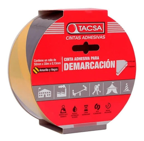 Cinta Demarcacion Amarillo Y Negro 33m X50mm Tacsa