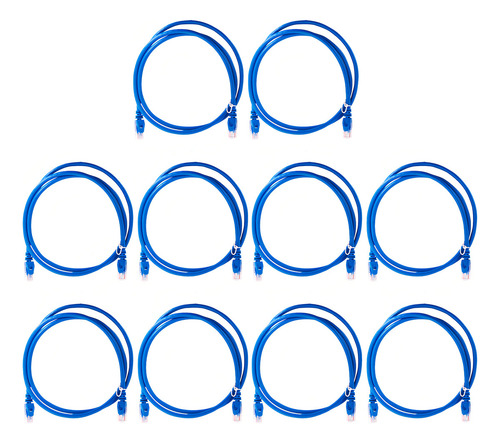 Patchcord Utp Cat6 120cm Azul P6012l 100%cobre Enson 10pzas