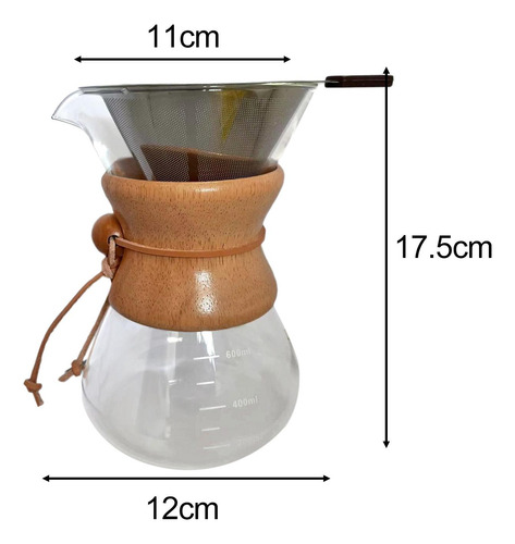 Despeje Sobre A Máquina De Café Filtro Reutilizável 600ml