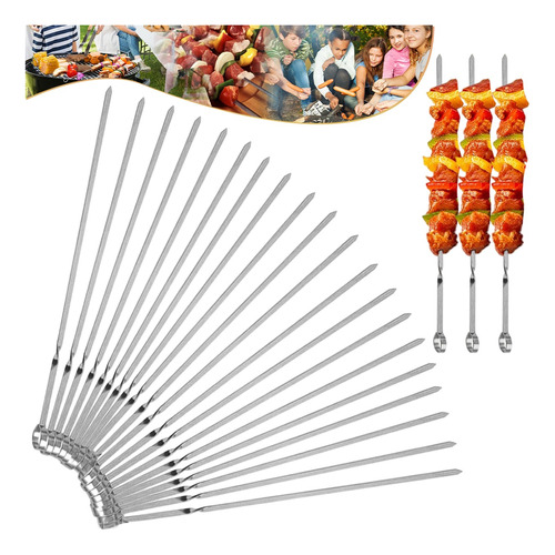 Brochetas Pinchos Para Barbacoa Anticucho Aceroparrilla 22pk