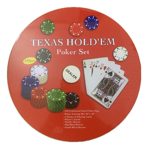 Juego De Poker Texas Holdem 240 Piezas