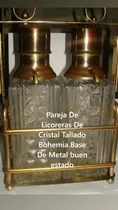 Comprar Pareja De Licoreras De Cristal Tallado Bohemia Metal