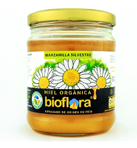 Miel Orgánica De Manzanilla Silvestre Bioflora 550 Gr