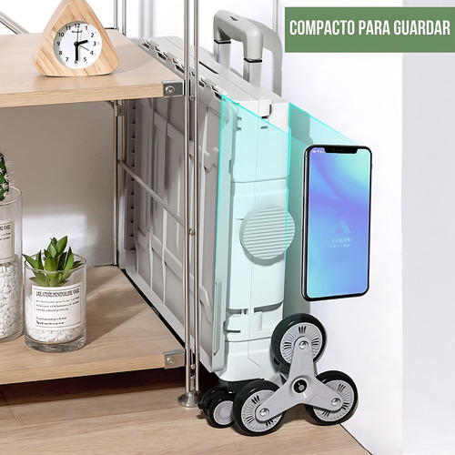Sem Bagunça - Carrinho De Compras Dobrável Com 8 Rodas - Carro multiuso, suporta carga de até 50kg. Sobe escada e vira maleta. Para camping, compras, passeios, transporte de cargas. Preto