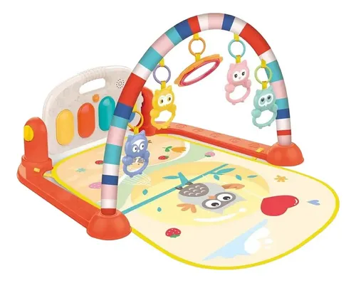 Gimnasio Alfombra De Juegos Con Piano Musical Bebé Huanger Color Naranja