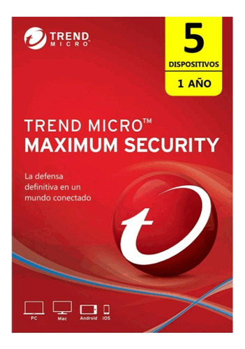 Trend Micro® Maximum Security 5 Dispositivos 1 Año