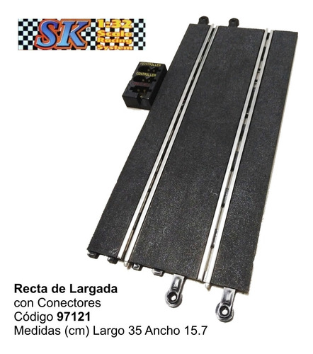 Imagen 2 de 4 de Recta Largada C. Conectores Tipo Scalextric 1/32 Sk 97121