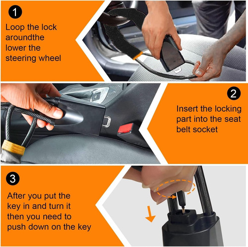 Seguro Candado Universal Antirrobo De Volante Auto Camioneta