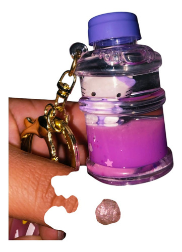 Llavero Juguete Garrafon Slime Glitters Hello Kitty Agua