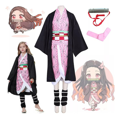 Disfraz De Demon Slayer Cosplay Kimono Traje Para Niños-nezuko,anime Demon Slayer Cosplay,trajes Kimono Accesorios Para Carnaval Halloween Fiestas