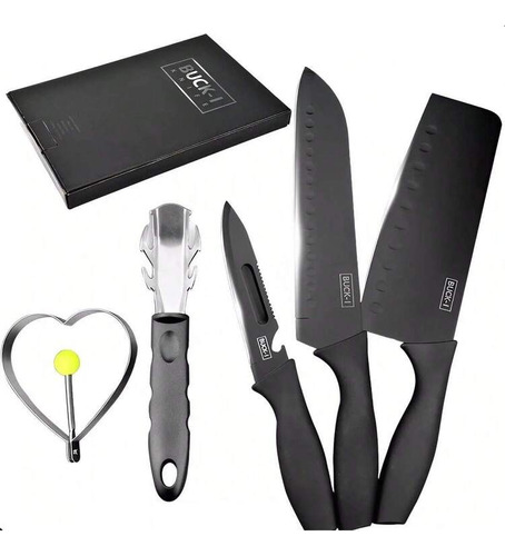 Set Cuchillos Para Cocina 5 Piezas Color Negro