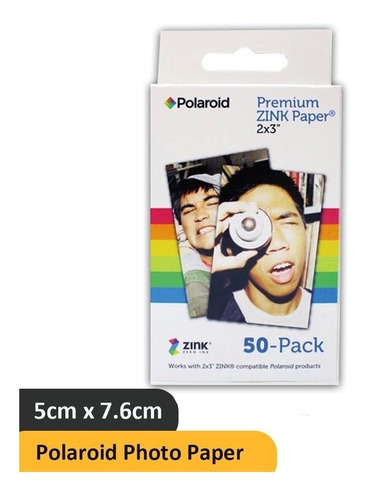 50 Hojas De Papel Fotográfico Premium Polaroid Zink 2x3 Snap