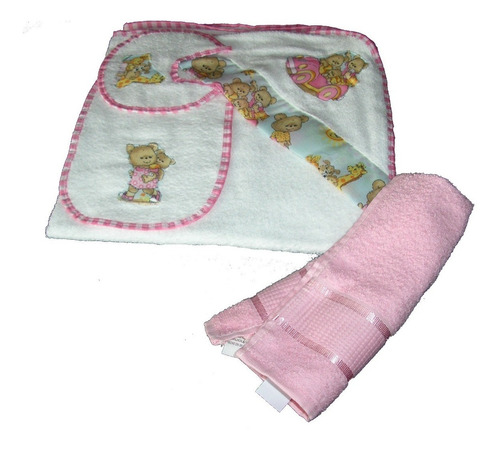 Juego De Toalla Bebe 4 Piezas Algodon 100%