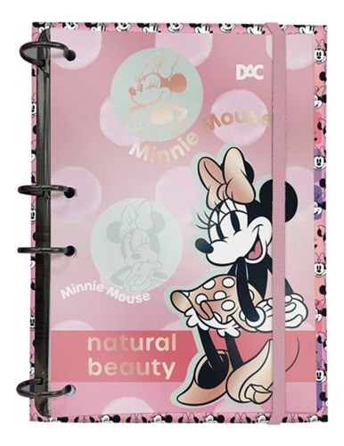 Caderno Argolado Colegial Fichario Minnie Mouse Dac Disney Cor Rosa