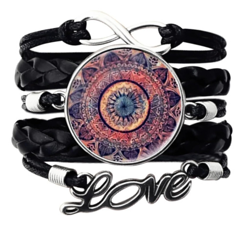 Pulsera Envolvente Trenzada De Cuero Negro Bohemio, Brazalet