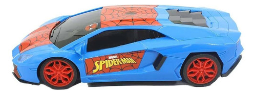 Carrinho Spider Man Homem Aranha Controle Remoto - Candide Cor Azul e Vermelho