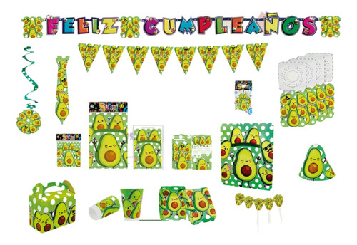 Kit Decoración Piñata Fiesta Infantil Aguacates