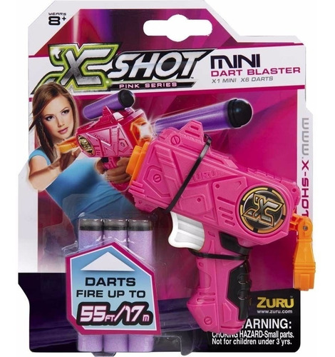 Arma Lanza Dardos X-shot Mini Micro Dart Blaster Rosa
