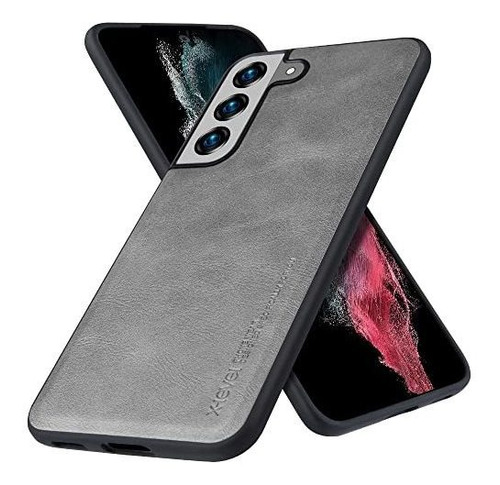 Funda Para Galaxy S22 Shockproof Cuero Gris