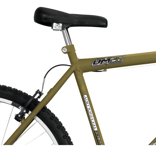 Bicicleta De Passeio Ultra Bikes Bike Aro 26 / 1v / Pezinho 001v Freio V-brake Yamada Cor Verde Oliva Fosco Com Descanso Lateral