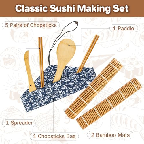 Kit Para Hacer Sushi Natural Tapete Para Enrollar Sushi Kit