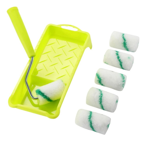 Kit De Rodillo De Pintura De Espuma De Con Mango Y Bandejas
