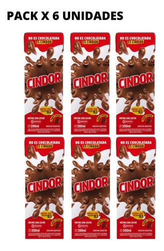 Leche Chocolatada Cindor 200ml X 6 Unidades