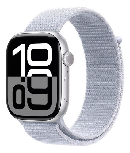 Apple Watch Series 10 Gps 46mm De Aluminio Color Plata Plata Correa Loop Deportiva Azul Nube Plateado