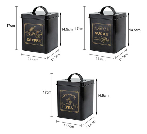 Juego De Recipientes Para Mostrador De Cocina De 3 Uds,