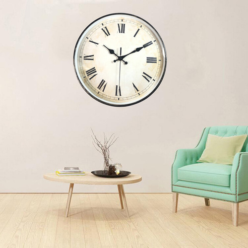 Retro Reloj De Pared Números Para Sala De Fácil De Leer.