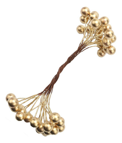 M 200 Pcs Flor Artificial Holly De Espuma Accesorios Dorado