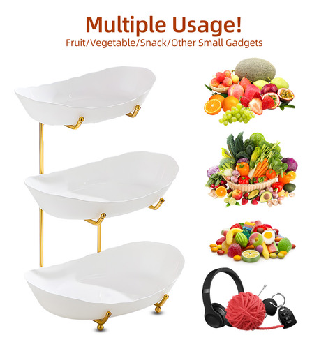 Bandeja Para Servir Frutas Y Frutos Secos, 3 Tartas, Cuenco,