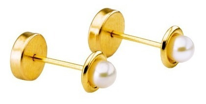 Aros Abridores Lili Oro 18k Perla Cultivada 3mm