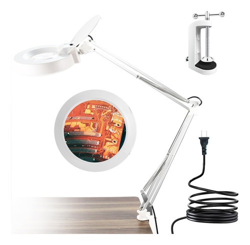 Lupa Iluminada Led 5 Pulgadas 10x Con Brazo Ajustable