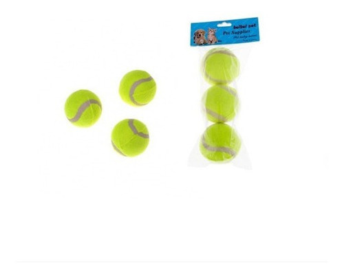 Pelotas Tenis Medianas Para Mascotas Perros Pack X3