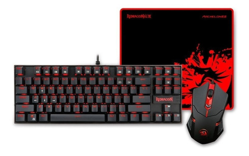 Combo Gamer Redragon Teclado Mecanico Mouse 3200 Dpi Pad