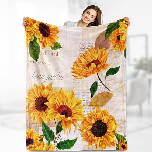 Manta   De Girasol Regalos Mujeres Vintage Retro Flor L...