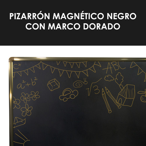Kit 2 Pizarron Negro 60x90cm Gis Magnetico Premium