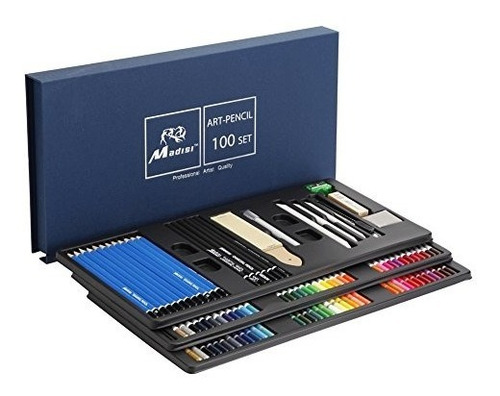 Kit Del Arte Madisi 100 Unidades - 36 Lápices De Acuarela,