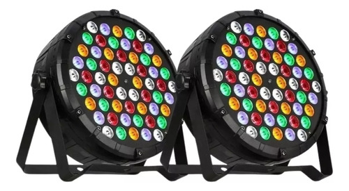 2x Refletores Parled Strobo 64 Rgbw 60 Led 3w Dmx Luz Festa 127/220v
