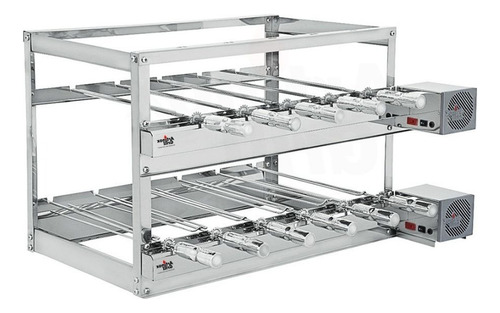 Churrasqueira Giratória Inox Gril 11 Espt Ag 3 Andar 2 Motor