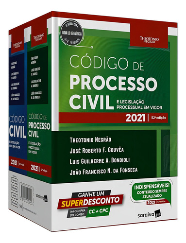 Combo Tn - Código Civil E Código Processo Civil - 15ª Edição 2023: Combo Tn - Código Civil E Código Processo Civil - 15ª Edição 2023, De Theotonio, Negrão. Editora Saraiva Jur, Capa Mole Em Português