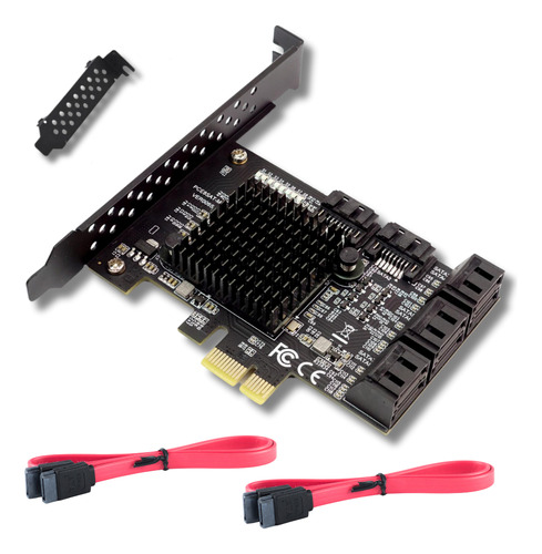 Controladora Pcie Sata Para 8 Discos 6gbps Low Profile