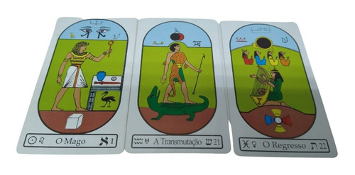 Tarô Egípcio 78 Cartas Com Arcanos Herméticos + Saquinho