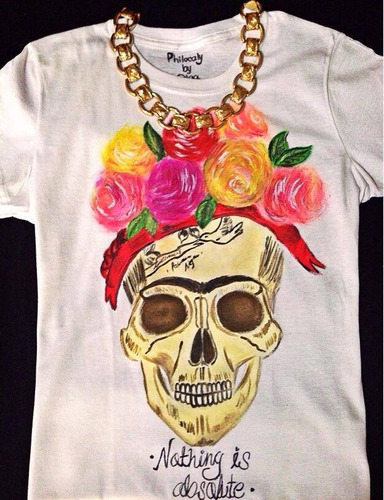 Blusa Pintada A Mano Corona Calavera Nothing Is Absolute